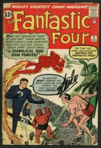 stan lee signed fantastic four 6 comic book 2nd doom auto graded 10 psa v07976 20 t4529833 575