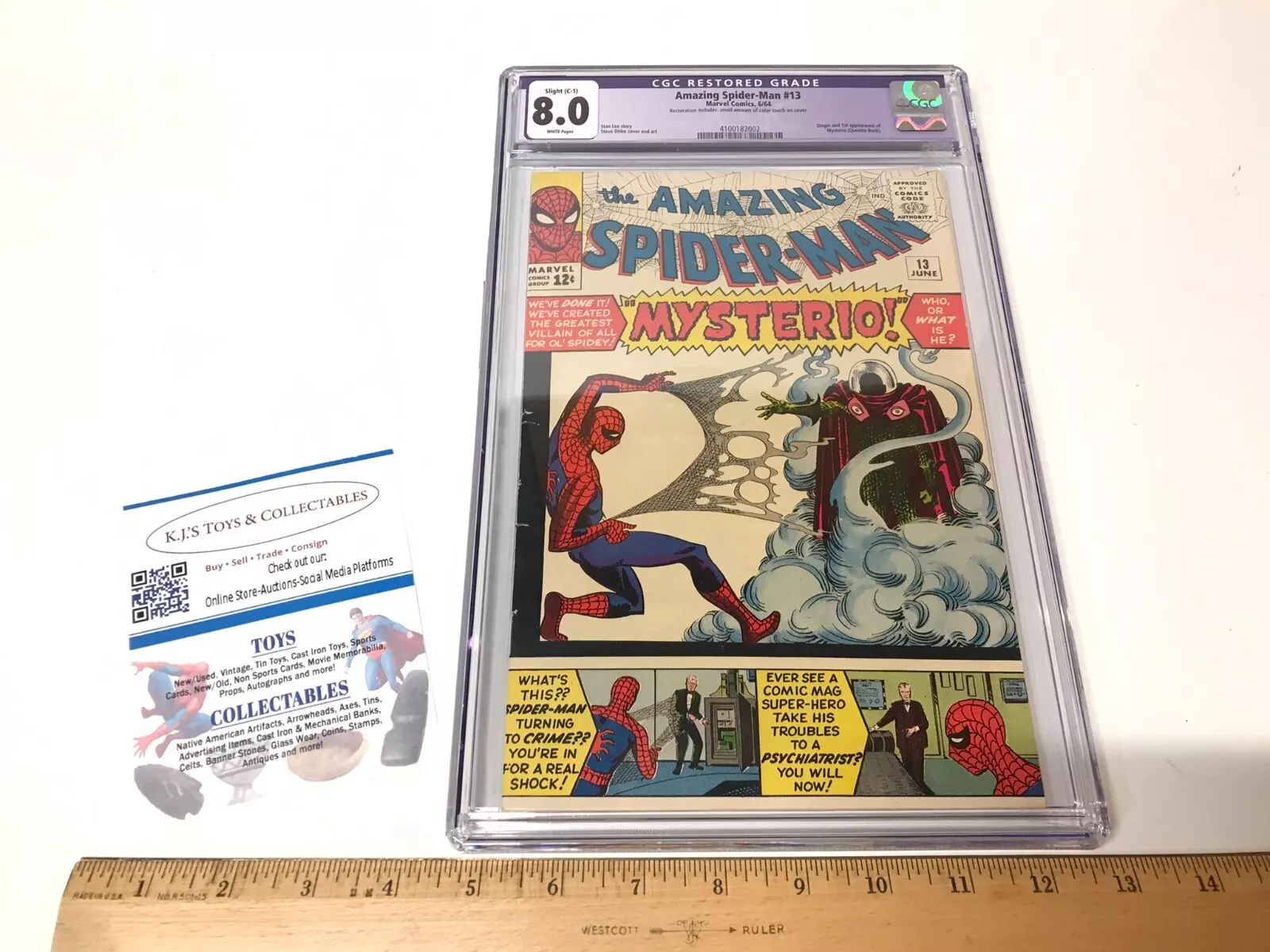 1964 Marvel Comics Amazing Spider-Man # 13 CGC 8.0 1st Appearance of Mysterio